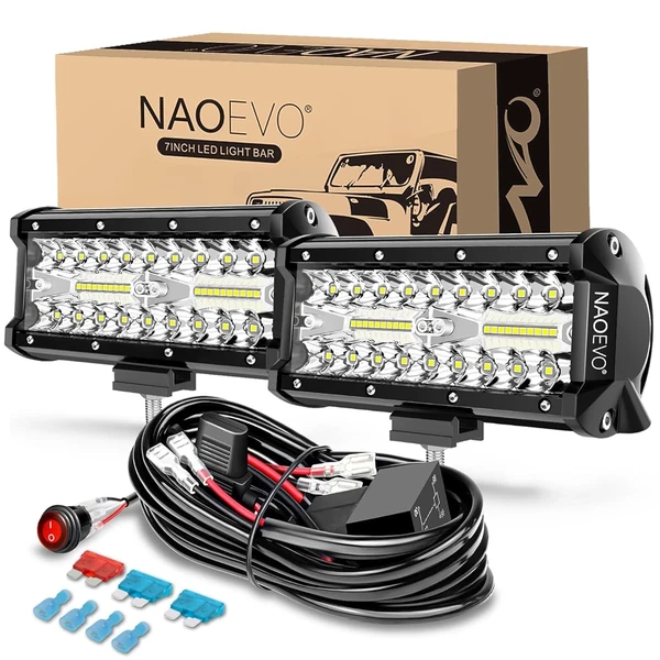 NAOEVO 7 inch LED Light Bar  240W 24 000LM Offroad awhd ca b0cngmdhdt 1