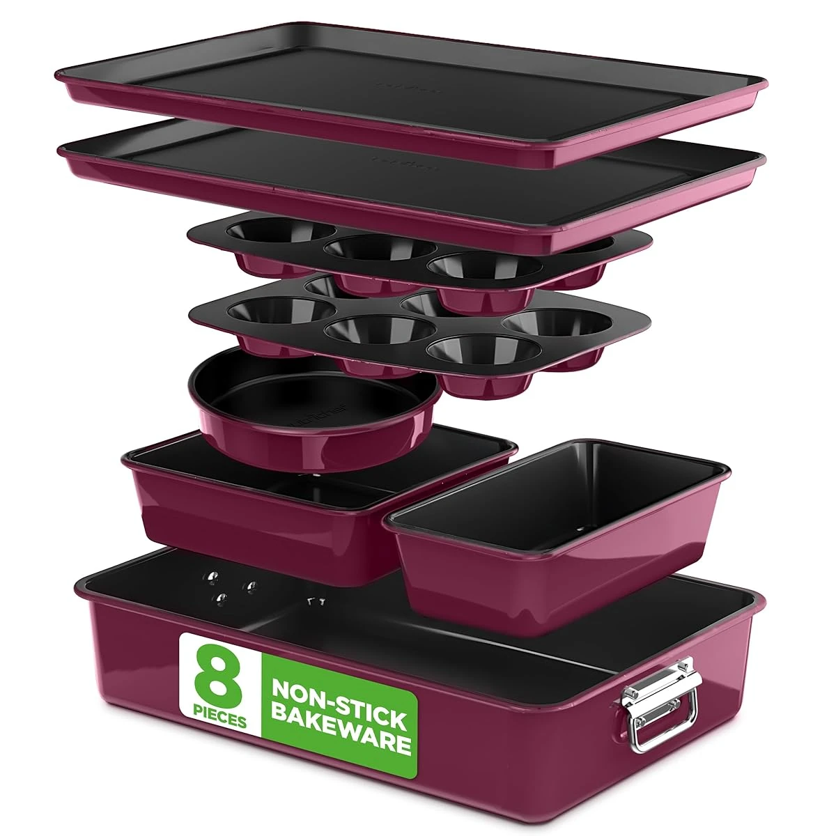 NutriChef Nonstick Baking Pan Set   Stackable Bake awhd ca b09vy7bw48 1