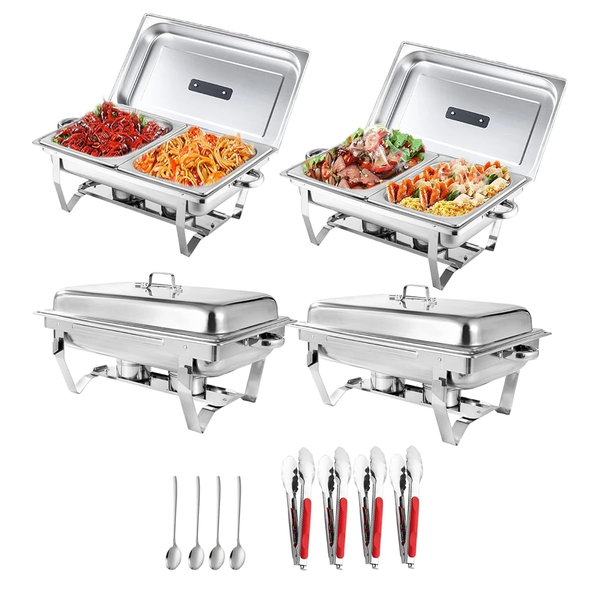 OCKYOOZ 4 Pack Chafing Dish Buffet Set 8QT Rectan awhd ca b0dwsty91x 1