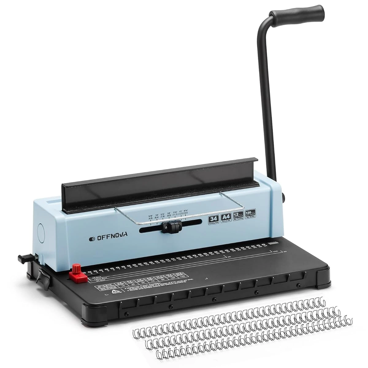 OFFNOVA Wire Binding Machine  Punch 12 Sheets  34  awhd ca b0c1grn9lx 1