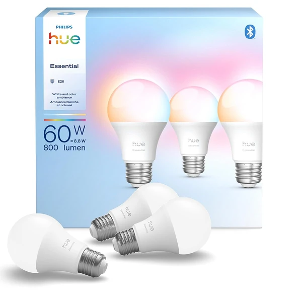Philips Hue Essential Smart LED A19 Bulb  White an awhd ca b0fnx9hy37 1