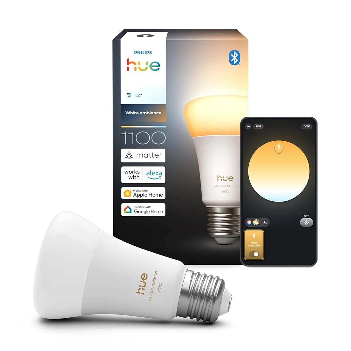 Philips Hue Smart LED A21 Bulb  White Ambiance  E2 awhd ca b0fp5v98jq 1