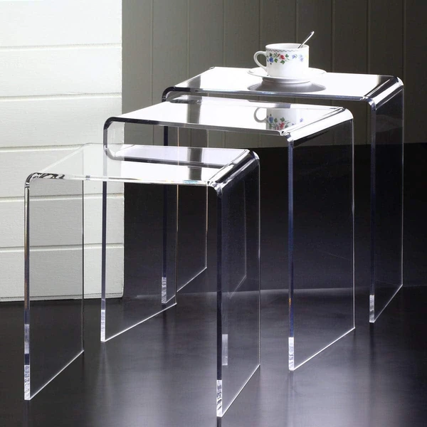 Plata Import Acrylic Nesting Tables Set of 3  Clea awhd ca b0ds2tlrls 1