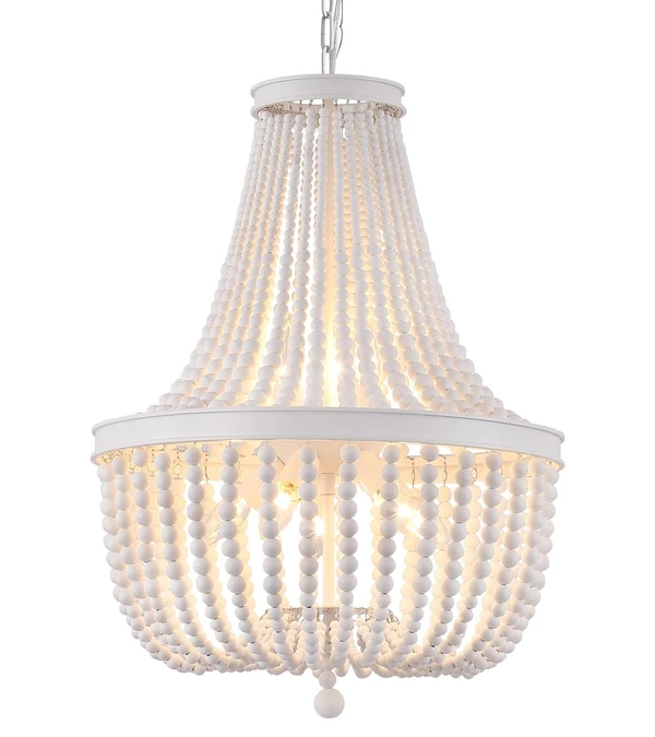 Q S Beaded Chandelier Farmhouse White Wood Beaded  awhd ca b09xmpzqk9 1