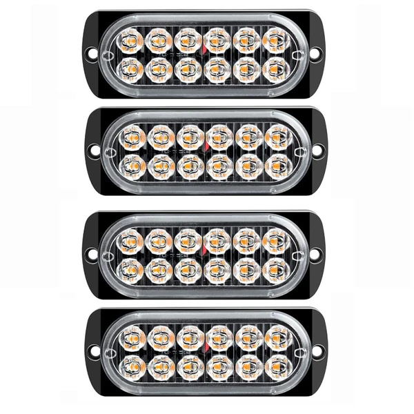 Riloer 4 PCS Set 12 24V Warning Lights  12 LEDs Ca awhd ca b0c6q4w66g 1
