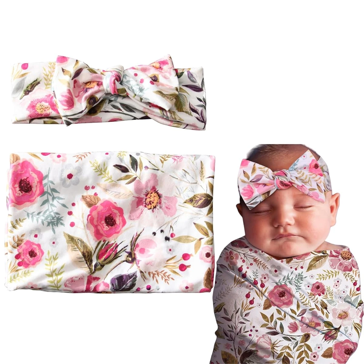 SAFIGLE Infant Swaddle Wrap with Headband Set 31 5 awhd ca b0ckc2kft3 1