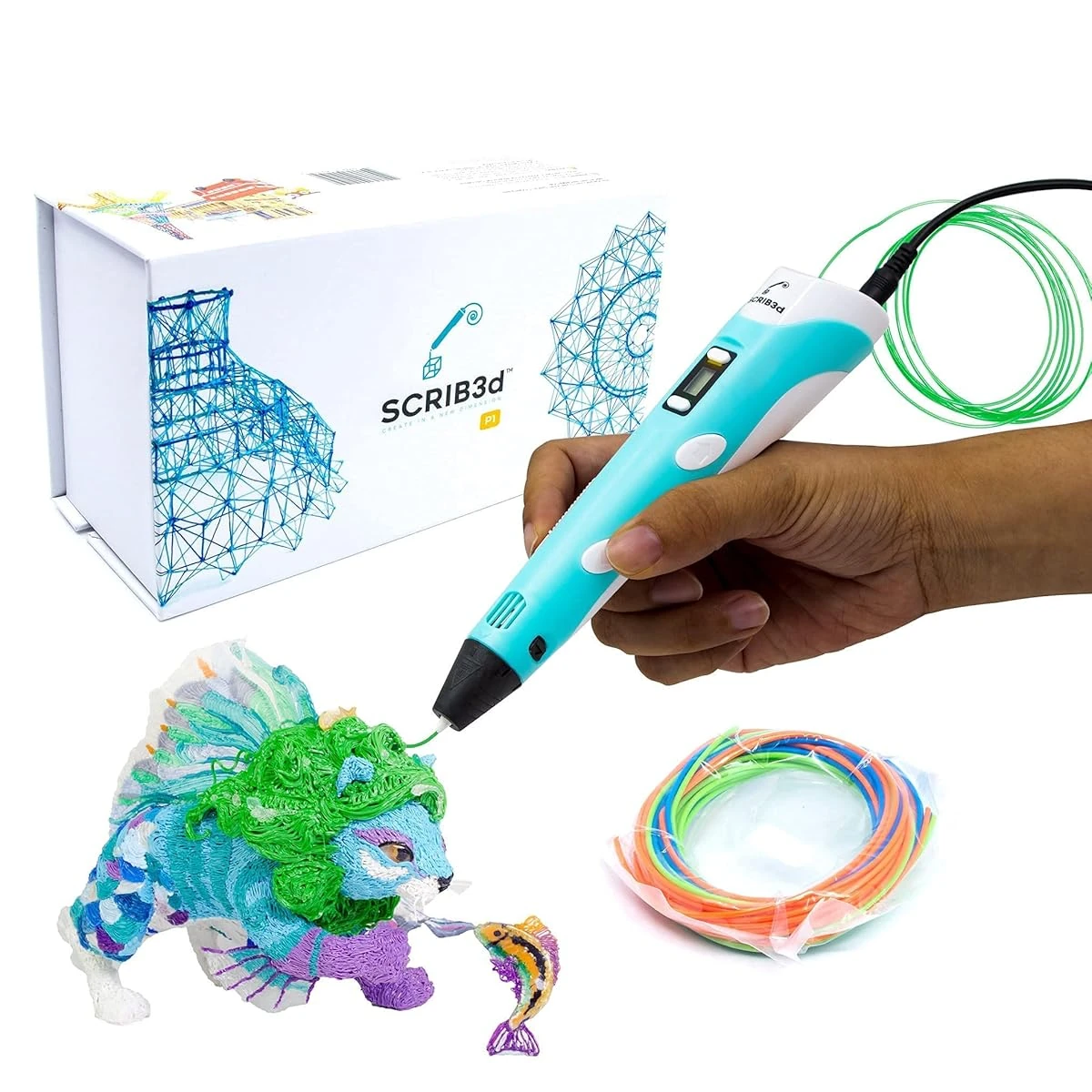 SCRIB3D P1 3D Printing Pen with Display   Includes awhd ca b08hm4133l 1