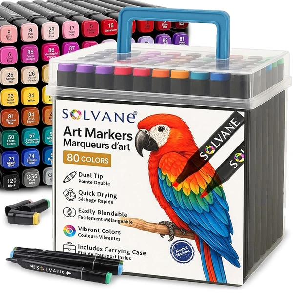 SOLVANE Alcohol Markers   Set of 80 Colouring Mark awhd ca b0fk8j7jcj 1