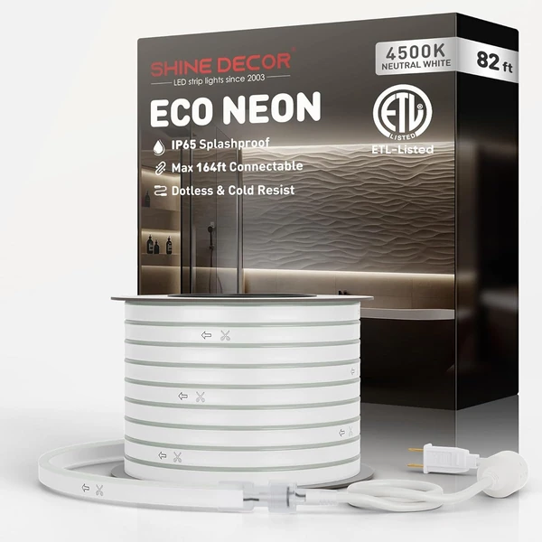 Shine Decor LED Neon Rope Lights Outdoor 82FT Cold awhd ca b0bg54563n 1