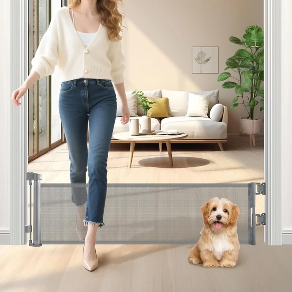 Short Dog Gate   Retractable Baby Gate Small Dogs  awhd ca b0fg7hd2q9 1
