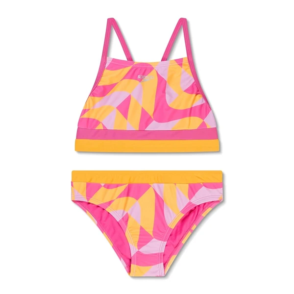 Speedo Girl s Swimwear Colourblock Printed Two Pie awhd ca b0clhgxhmq 1