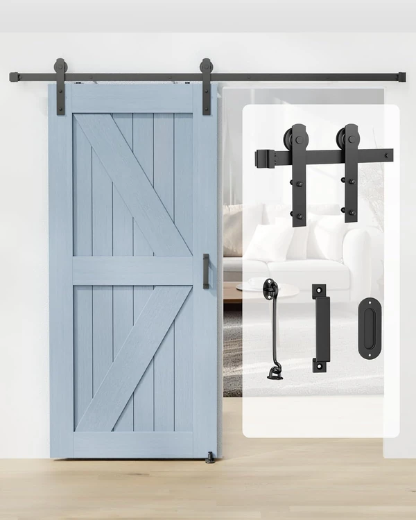 TITECK 8FT Barn Door Hardware Kit  Heavy Duty Slid awhd ca b0dbpf4vj6 1