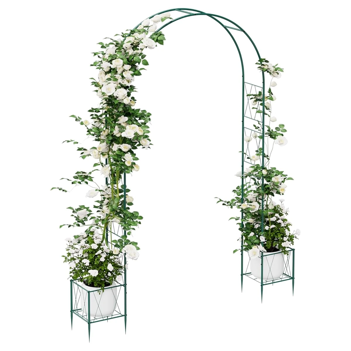 Thickened Tube Garden Arch Trellis with Planter Bo awhd ca b0fcfvd818 1