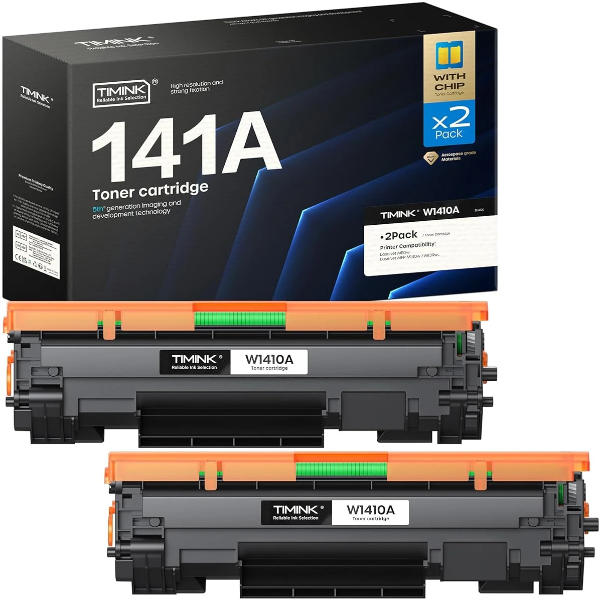 Timink 141A Toner Cartridge with Chip 2 Pack High awhd ca b0fkgq54kx 1