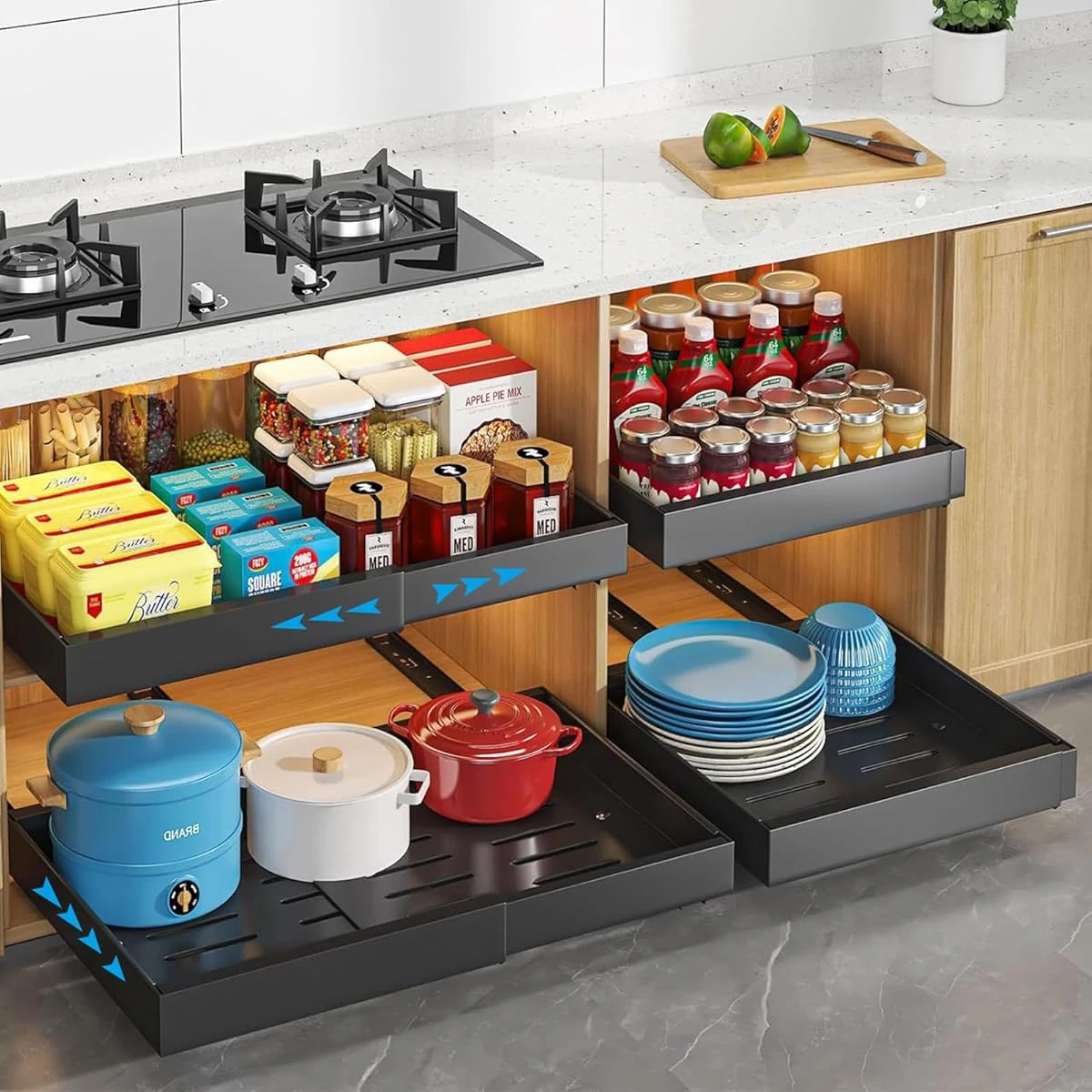 Toowood 2 Pack Pull Out Cabinet Organizer Expandab awhd ca b0f93ss1kp 1