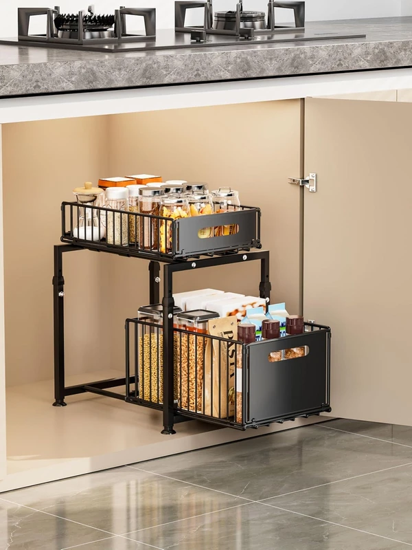 Under Sink Organizer and Storage  2 Tier Rustproof awhd ca b0f4q8df2g 1