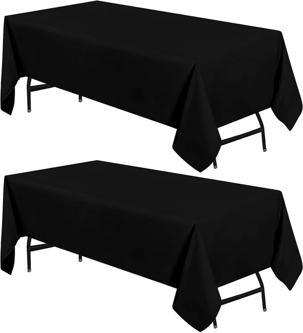 Utopia Kitchen Black Rectangle Table Cloth 2 Pack  awhd ca b08cndc1nn 1