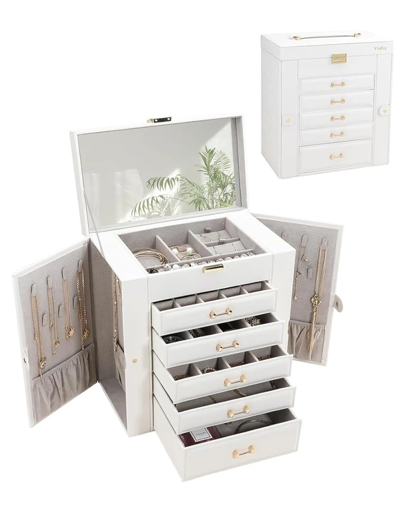 V LAFUYLIFE Large Jewelry Box Jewelry Organizer Bo awhd ca b0cj554rsg 1