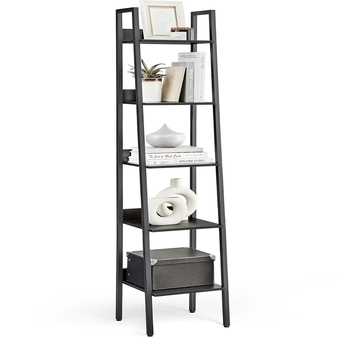 VASAGLE Bookshelf 5 Tier Narrow Book Shelf Ladde awhd ca b0bm375p8l 1