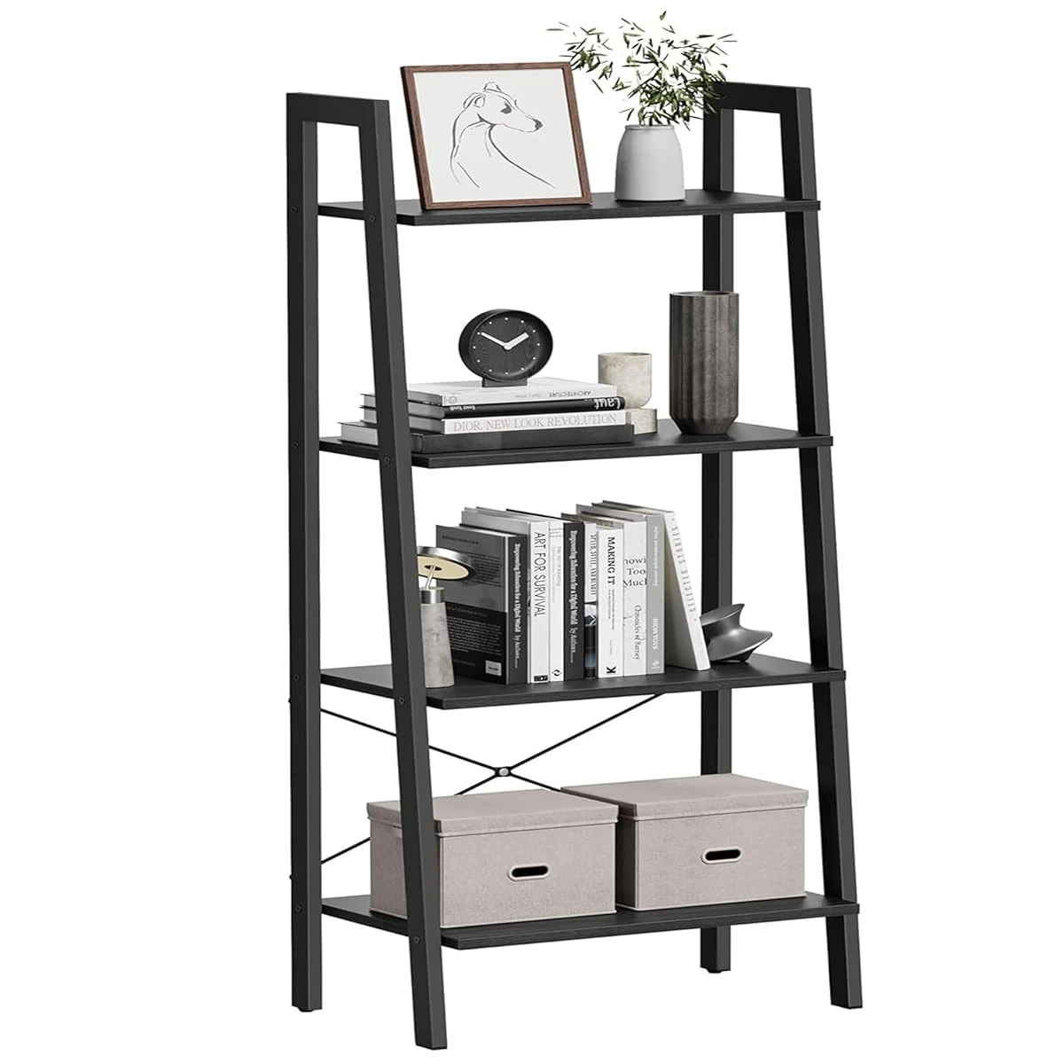VASAGLE Ladder Shelf  4 Tier Bookshelf  Storage Ra awhd ca b089sw3pws 1