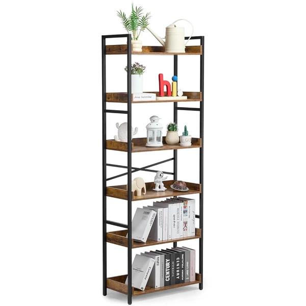 VEVOR Metal Bookshelf  6 Tier Industrial Bookshelf awhd ca b0ds55343h 1
