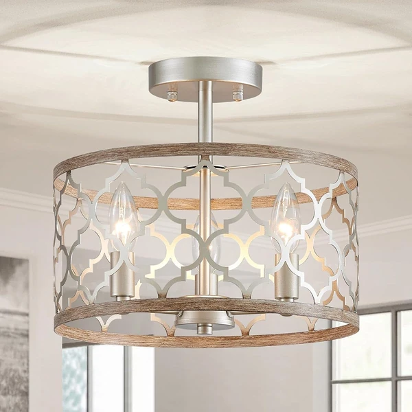 WUZUPS Chandelier 3 Light Vintage Farmhouse Semi F awhd ca b0d9nh2nn8 1