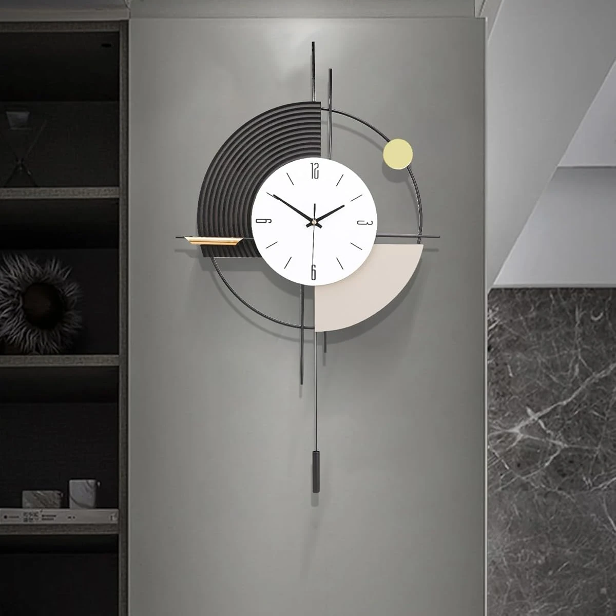 Wall Clock with Pendulum Silent Quality Quartz Bat awhd ca b0dsh6fzl1 1