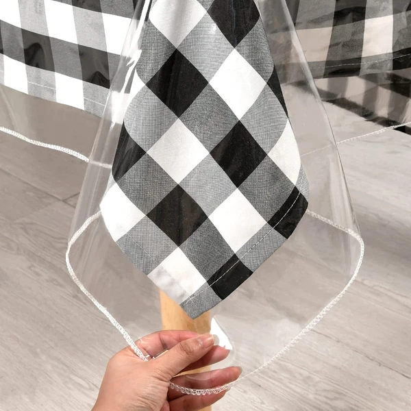 XWZO Clear Plastic Tablecloth Rectangle   100  Wat awhd ca b0blk741wz 1