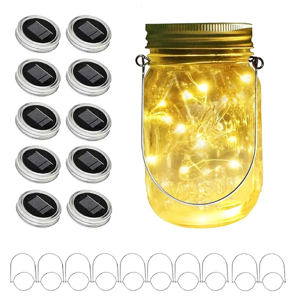 YITING Upgraded Solar Mason Jar Lid Lights 10 Pack awhd ca b07rz377x7 1