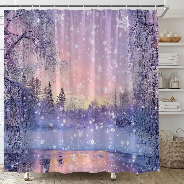 YSATNSFT Winter Shower Curtain Nature Forest Snowf awhd ca b0fn3zswfn 1