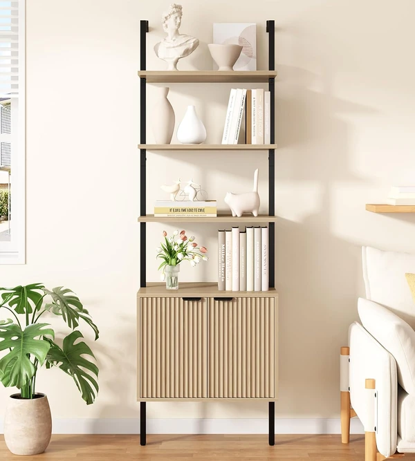 Yusong 73  Tall Bookshelf with Cabinet  Industrial awhd ca b0dtk4h1v7 1