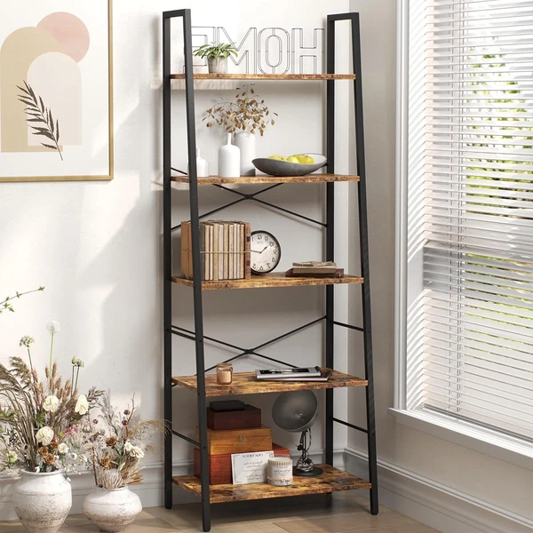 Yusong Ladder Shelf  5 Tier Ladder Bookshelf Unit  awhd ca b08hqfvt7j 1
