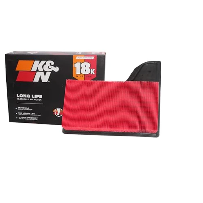 K&N Engine Air Filter: Long Life 18,000 Mile Replacement Air Filter: Compatible with 2015-2019 Ford Mustang L4/V6/V8, KNA-5029 by K&N - Used - Like New condition - US$15.95