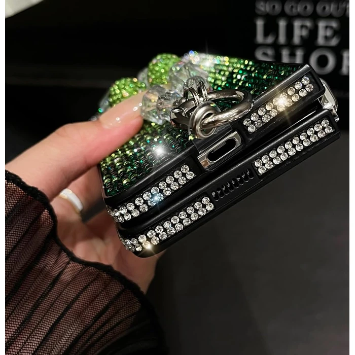 SupShop for Samsung Galaxy Z Fold 6 Bling Case for Women Girls Design Luxury Fashion Glitter Diamond Cute Gemstone Slim Pretty Phone Cover with Crystal Wrist Strap,Purple by SupShop - Image 6