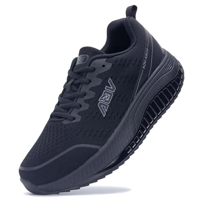 N BESUNEW Women's Wide Walking Shoes Orthotic Arch Support Plantar Fasciitis Sneakers | Wide Toe Box, Non-Slip, Breathable | Pain Relief for Flat Feet, Bunions & Standing All Day AllBlack Size 7 by N BESUNEW - Image 1