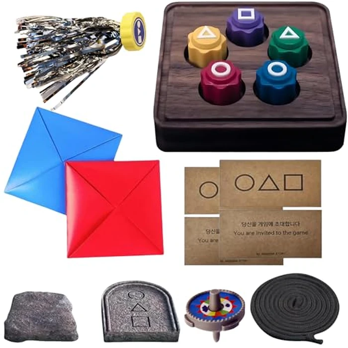 ReeRaa Gonggi Korean Game, Tossing Set (Korean Traditional Play Game) Jebi chagi Stone catching Biseokchigi Paeng-y DDAKJI & Family & Party, Easter Basket Stuffers, Christmas (1 Set) by ReeRaa - Image 1