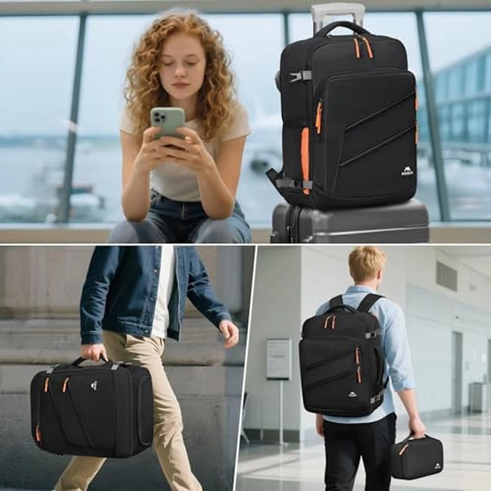 MATEIN Personal Item Backpack 18x14x8 with Shoe Compartment Detachable, Airline Approved Carry On Backpack for Travel with Electronics Case, Lightweight Luggage Bag for Spirit Airlines Fits 17" Laptop by MATEIN - Image 9