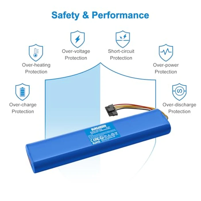 BURGARDEN 12V 6000mAh Ni-MH Compatible with Neato BotVac 70 70e 75 80 85, for Botvac D Series D75 D80 D85, for Vacuum Cleaners 945-0129 945-0174 by BURGARDEN - Image 6