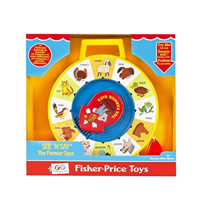 Fisher Price Classics - Farmer Says See 'n Say - Vintage Learning Toy, Sounds and Animals, Interactive Retro Game for Kids, Girls, Boys, Baby, Preschoolers, Toddlers, Unisex Ages 18 Months + by Basic Fun - Image 2