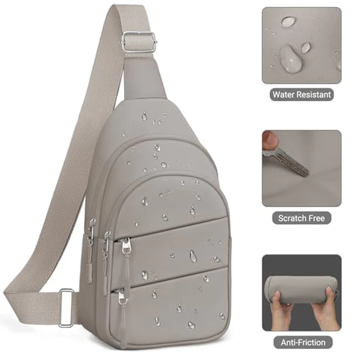 Tuwubi Crossbody Bags for Women, Sling Bag for Men, Small Hiking Backpack Anti Theft Lightweight for Outdoors Travel (M, Khaki) by Tuwubi - Image 4