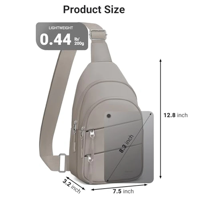 Tuwubi Crossbody Bags for Women, Sling Bag for Men, Small Hiking Backpack Anti Theft Lightweight for Outdoors Travel (M, Khaki) by Tuwubi - Image 5