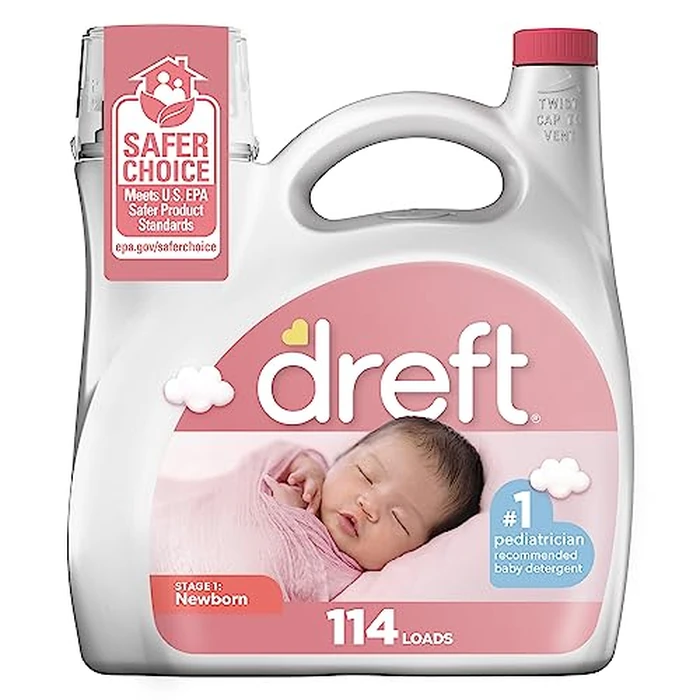 Dreft Baby Liquid Laundry Detergent, Fights Stains, Removes Odors, 114 loads, 150 fl oz by Dreft - Used - Very Good condition - US$22.93