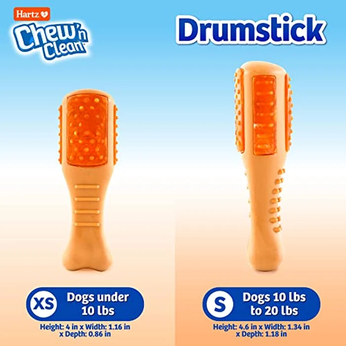 Hartz Chew ‘n Clean Chew Toy and Treat in One Chicken Flavored Drumstick Dog Toy, Small by Hartz - Image 2