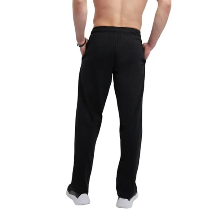 Champion Men's Everyday Open Hem Cotton Pants, 32.5" Inseam, Cotton Knit Pants Left Hip "C" Logo, Open Hem Jersey Pants by Champion - Image 2