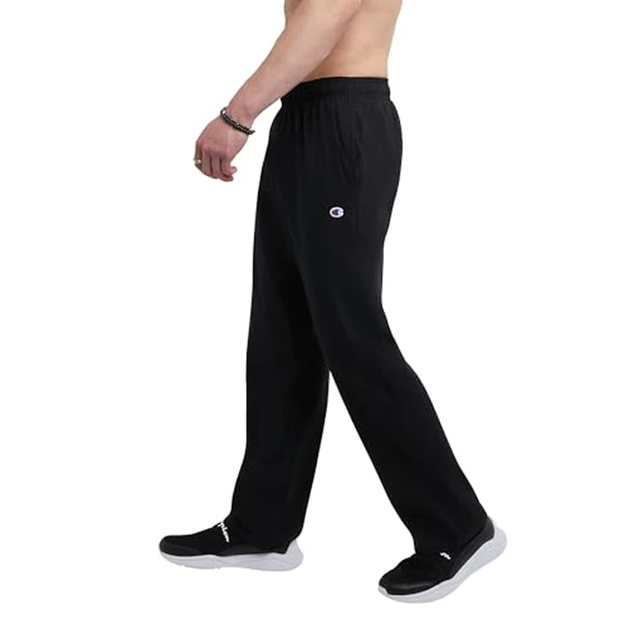 Champion Men's Everyday Open Hem Cotton Pants, 32.5" Inseam, Cotton Knit Pants Left Hip "C" Logo, Open Hem Jersey Pants by Champion - Image 3