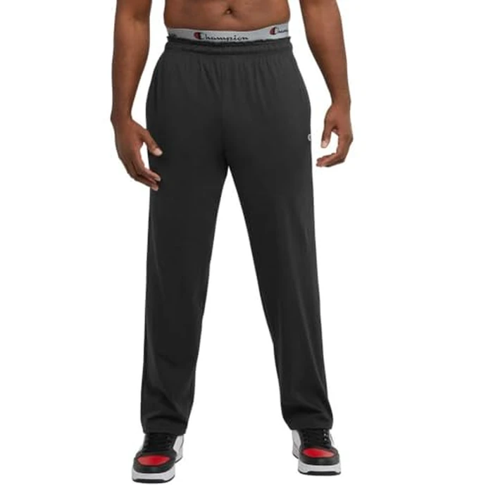 Champion Men's Everyday Open Hem Cotton Pants, 32.5" Inseam, Cotton Knit Pants Left Hip "C" Logo, Open Hem Jersey Pants by Champion - Image 5