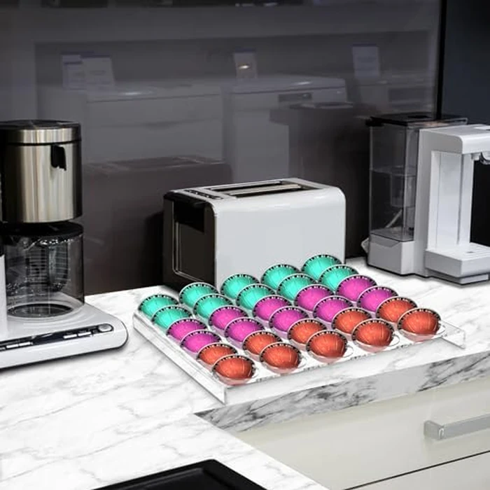 Cididu 2 Pack Coffee Pod Holder Storage Tray, 30 Pods Clear Coffee Espresso Pod Storage, Acrylic Drawer Insert Organizer for Countertop, Kitchen, Home, Office, 12.6" L x 9.8" W by Cididu - Image 7