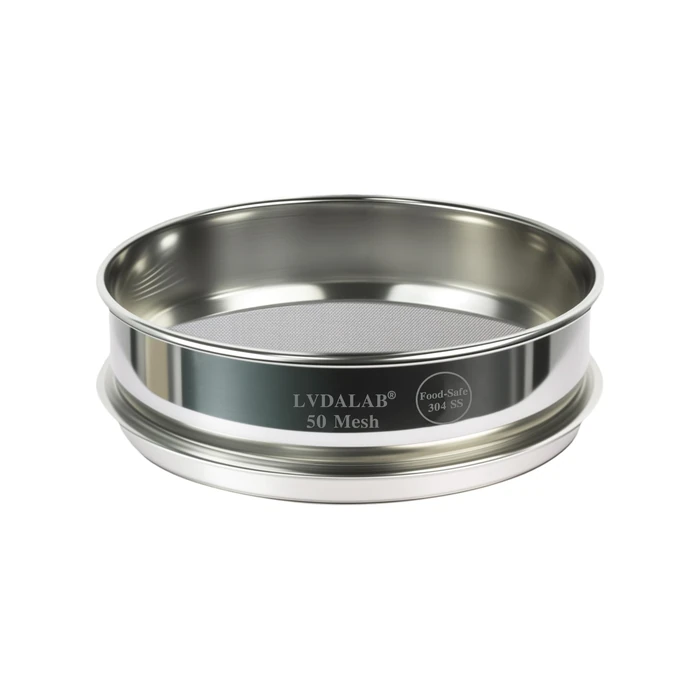 LVDALAB All 304 Stainless Steel 50 Mesh Test Sieve (0.355mm Aperture), 8Inch/20cm Diameter, Powder Sifter & Strainer, Multi-Use Lab Screen for Metal Powder, Spices & Industrial Sampling by LVDALAB - Used - Very Good condition