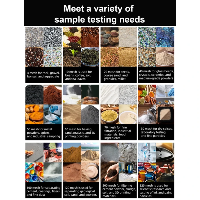 LVDALAB All 304 Stainless Steel 50 Mesh Test Sieve (0.355mm Aperture), 8Inch/20cm Diameter, Powder Sifter & Strainer, Multi-Use Lab Screen for Metal Powder, Spices & Industrial Sampling by LVDALAB - Image 7