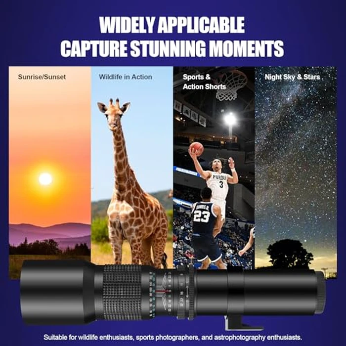 JINTU 1000mm f/8 Telephoto Lens Manual Focus for Canon EOS EF Mount T7 T7i T6 T6i T5 400D 4000D 2000D 1200D 90D 80D 60D 700D 70D 60D 5D IV III 6D 750D 650D 550D SLR Cameras by JINTU - Image 5